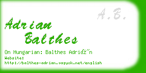 adrian balthes business card